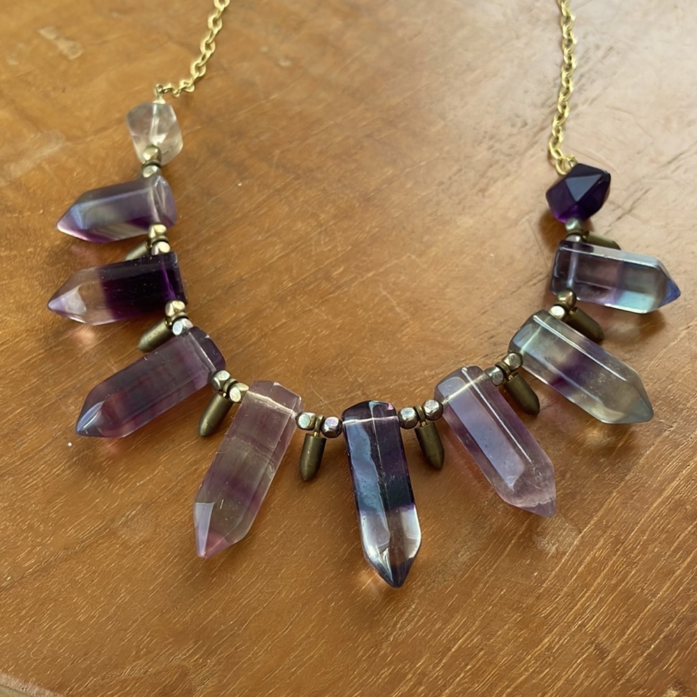 Necklace with faux crystals